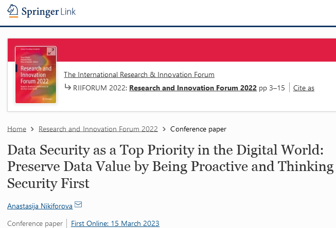 Data Security as a Top Priority in the Digital World: Preserve Data Value by Being Proactive and Thinking Security First