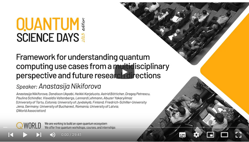 💬💬💬 Contributed talk for QWorld Quantum Science Days 2023 (QSD 2023)