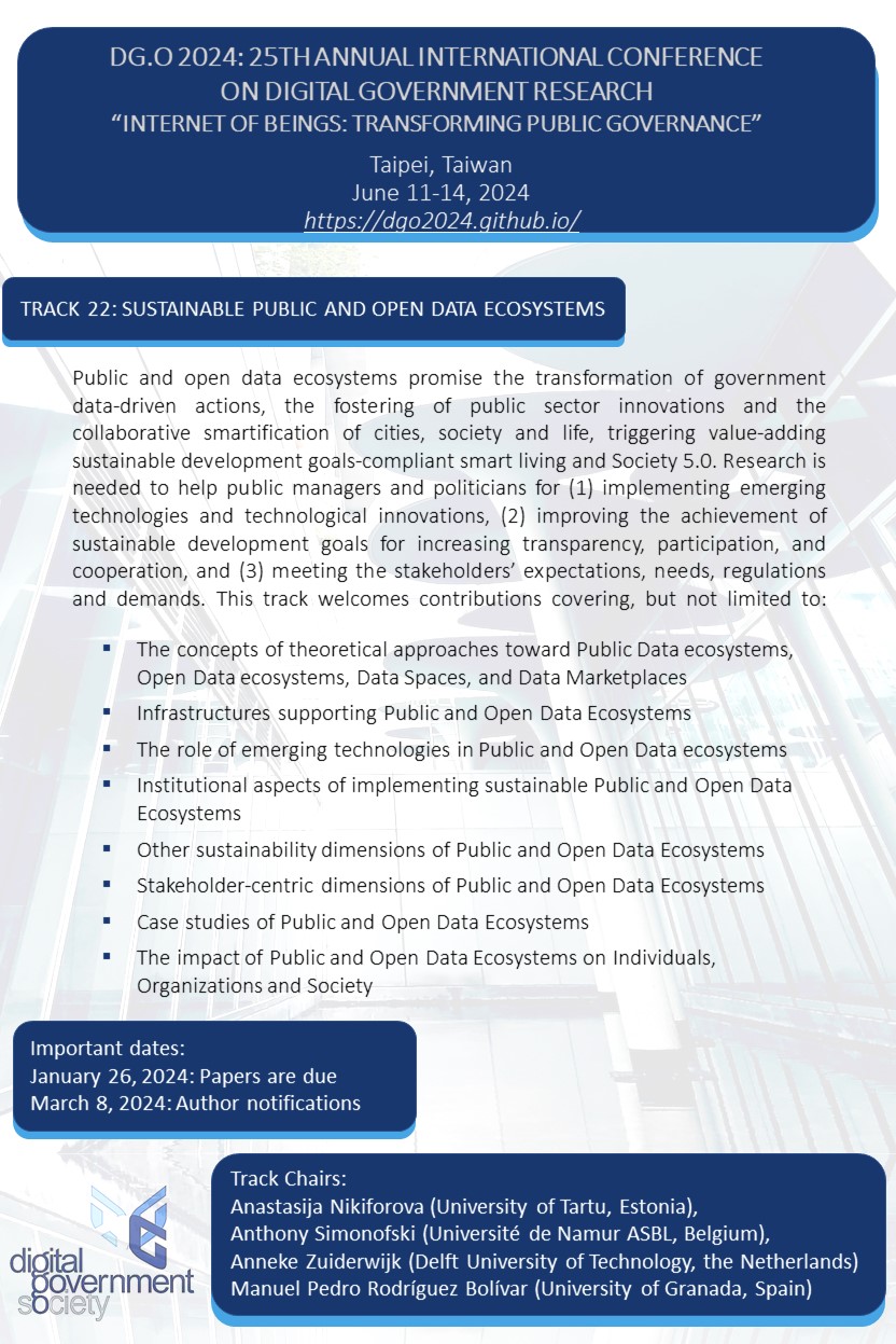 CFP for a new dg.o2024 SUSTAINABLE PUBLIC AND OPEN DATA ECOSYSTEMS track