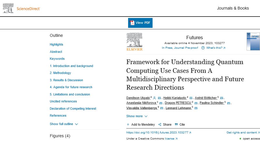 📢📜New paper alert! Framework for understanding quantum computing use cases from a multidisciplinary perspective and future research directions